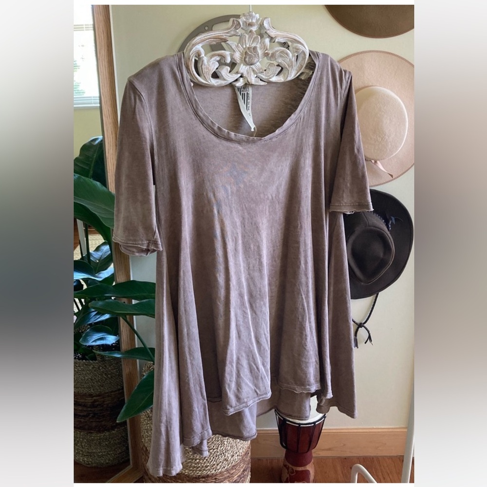 Free People - Mid-Sleeve Side Slit Scoop Neck Tunic